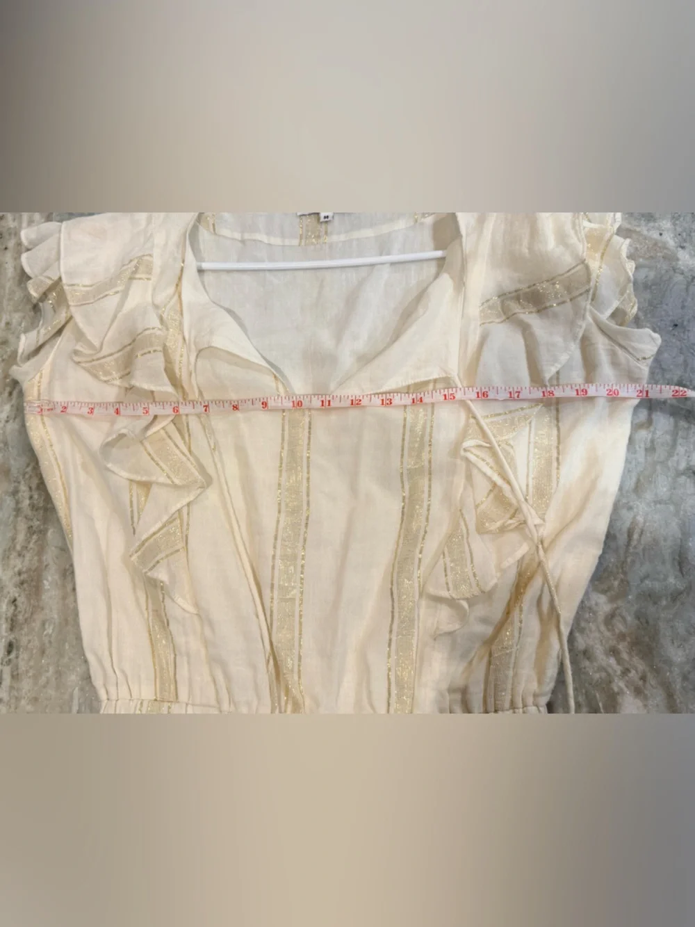 Women’s KARINA GRIMALDI gold & cream mini dress- Size Medium - Picture 5 of 6